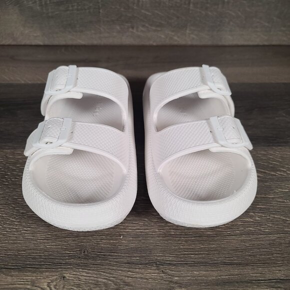 Beach Slides By J/Slides White Eva Double Buckle Sandals Women's 9 M Summer - Picture 4 of 10